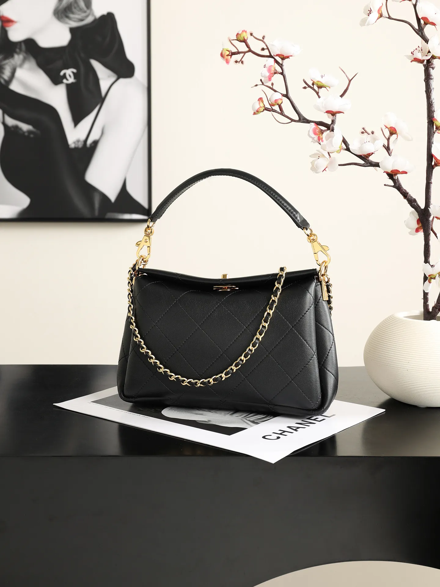 Chanel 26SS Pillow Shape Hobo Bag Gold CC Turnlock Premium Leather Europe Duty Free Delivery