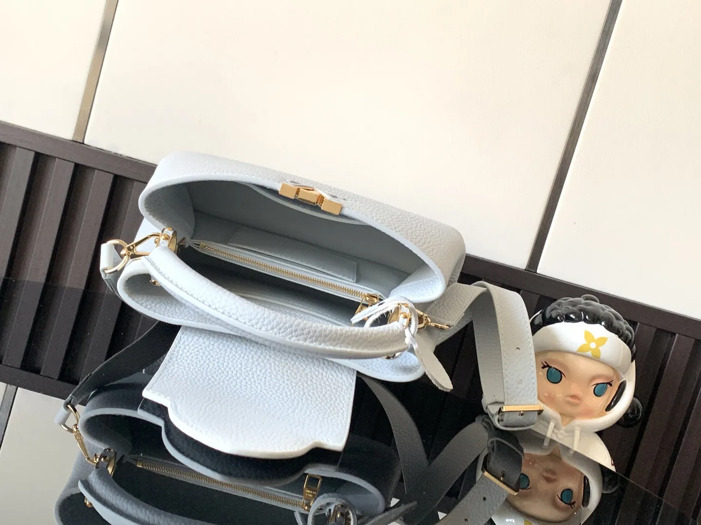 P930💰【特级全钢】 CAPUCINES BB手袋 型号:M24656蓝色全钢 五金:💯A级全钢五金 皮料:最新原厂皮料 包装:全套原厂免税包装 27x17.3x9cm:27x17.3x9cm